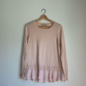 LOFT Blush Layered Women's Blouse Sweater